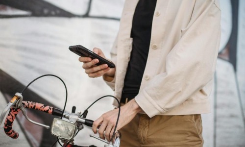 a man holding a phone